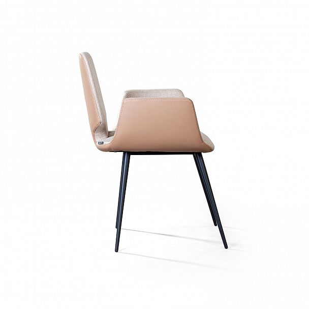 Стул с подлокотниками Adam, рогожка комби бежевый - Вид 4