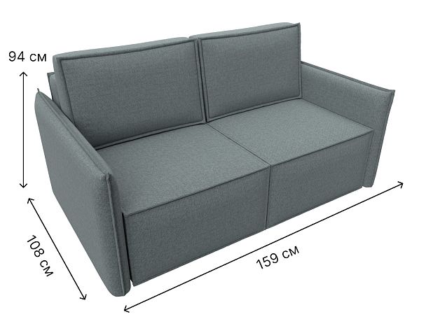 Диван прямой Либерти мини Рогожка серый - Вид 11