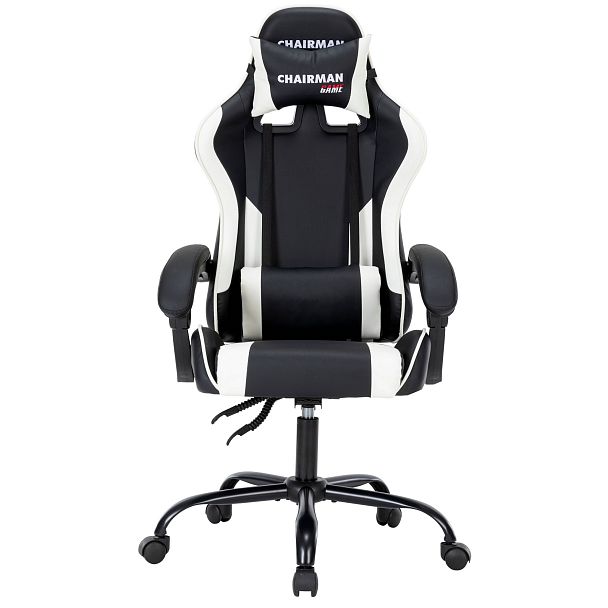 Кресло CHAIRMAN CH41, экокожа, черный/белый - Вид 2