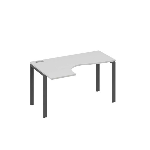Стол эргономичный левый "Классика" на металлокаркасе UNO A4 А4 Б1 033 БП серый / металлокаркас антрацит - Вид 1