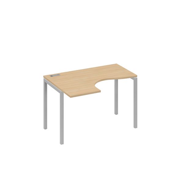 Стол эргономичный левый "Классика" на металлокаркасе DUE A4 А4 Б2 031 БП натуральный дуб / металлокаркас серый - Вид 1