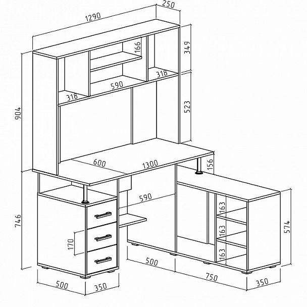 Стол письменный Амбер-24 - Вид 2