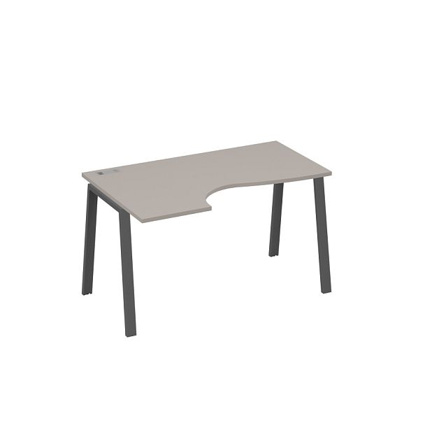 Стол эргономичный левый "Классика" на металлокаркасе TRE A4 А4 Б3 043 БП мокко премиум / металлокаркас антрацит - Вид 1