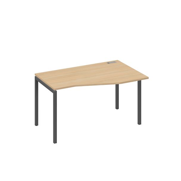 Стол эргономичный правый "Техно" на металлокаркасе DUE A4 А4 Б2 064 БП натуральный дуб / металлокаркас антрацит - Вид 1