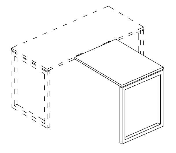 Брифинг-приставка каркасе QUATTRO металлический A4 А4 Б4 073 БП натуральный дуб / металлокаркас антрацит - Вид 3