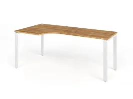 TANDEM RTD078-MK-180L-ME Стол угловой на металлокаркасе левый 1800х900х750 Таксония медовая/Белый - Фото предпросмотра