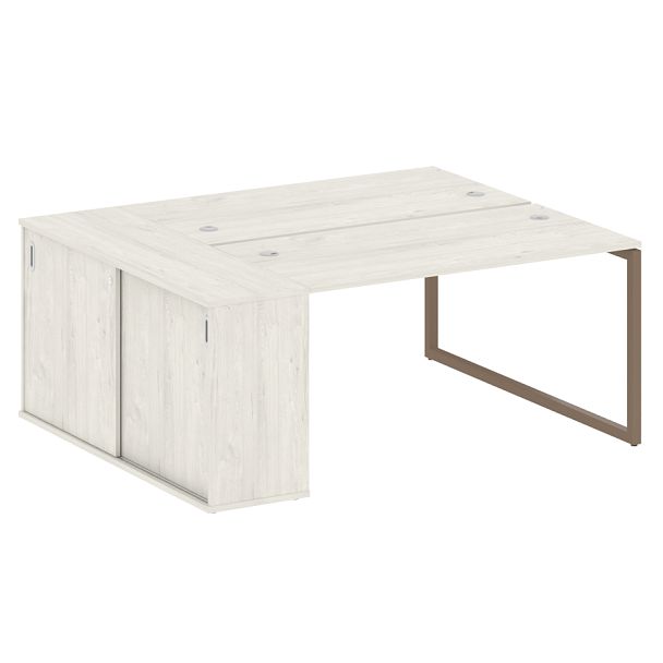 Metal System Quattro Р. ст. с шкафом-купе на О-образном м/к 40БО.РС-СШК-1.3 Т Дуб наварра/Мокко металл 1810*1475*750 - Вид 1