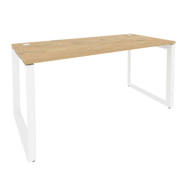 Onix Стол рабочий на О-образном м/к O.MO-SP-4.7 Тиквуд светлый/Белый металл 1580*720*750 - Вид 1