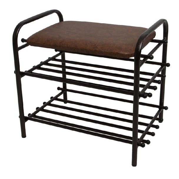 Банкетка-обувница шоколад на меди - Вид 1