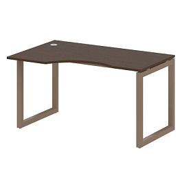 Metal System Quattro Стол криволинейный левый на О-образном м/к 50БО.СА-2 (L) Венге/Мокко металл 1400*900*750 - Фото предпросмотра
