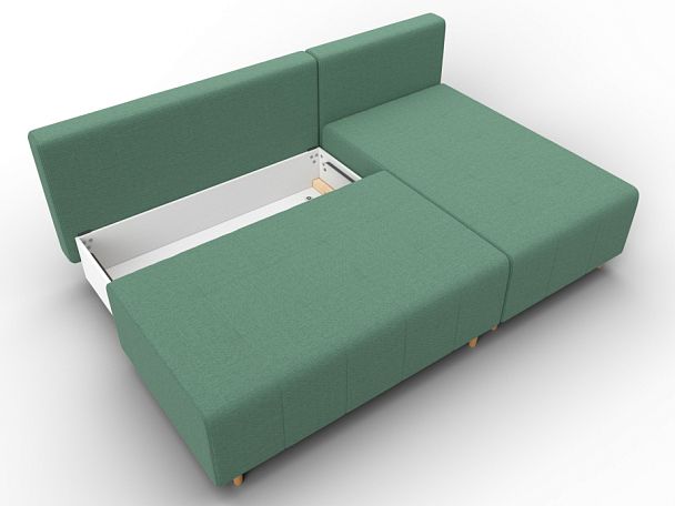 Диван угловой Лига-102 угол универсальный Рогожка зеленый - Вид 7