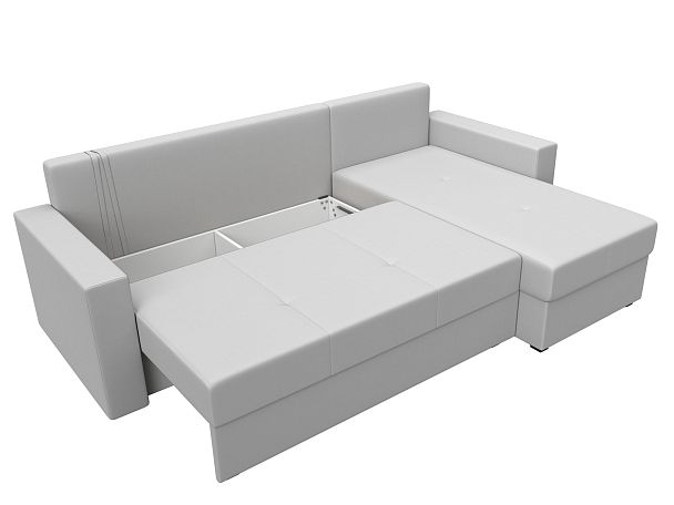 Диван угловой Верона Лайт угол правый (полностью экокожа белая) - Вид 7