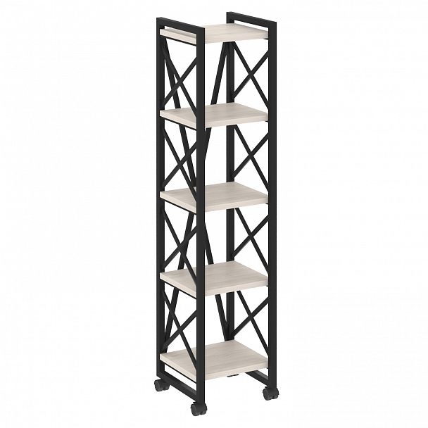 Стеллаж на колесах "Loft" VR.L-MST.K-5.4 денвер светлый/черный - Вид 1