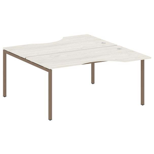 Metal System Quattro Р. ст. криволинейная на П-образном м/к 40БП.РАС-СА-2.1 Дуб наварра/Мокко металл 1600*1835*750 - Вид 1