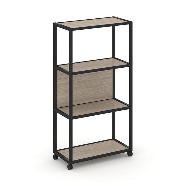 Shelf Mobile Стеллаж 4 уровня 1 секция VR.LT-STK-402.06 Дуб Аттик/Металл Черный 600*400*1523 - Вид 1
