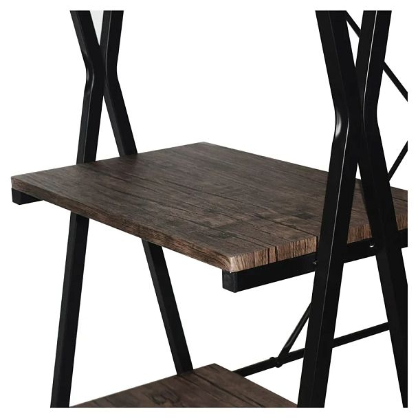 Стол на металлокаркасе BRABIX "LOFT CD-004", 1200х535х1110 мм, 3 полки, цвет морёный дуб, 641218 - Вид 9