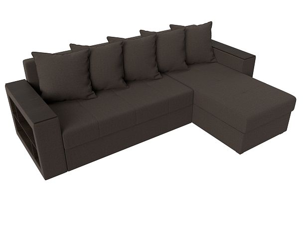 Диван угловой Дубай Лайт правый угол Рогожка коричневый - Вид 5