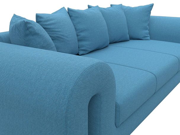 Диван прямой Волна Рогожка голубой - Вид 4