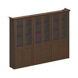 Шкаф комбинированный высокий (3 для документов со стеклянными дверями) Perseo ПС 359 дуб мелвилл - Фото предпросмотра