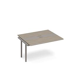 Секция стола для переговоров с кабель-каналом METAL Time metal ТМ М1 154-1 мокко премиум (корпус) / вяз либерти (столешница, топ, фасад) - Фото предпросмотра