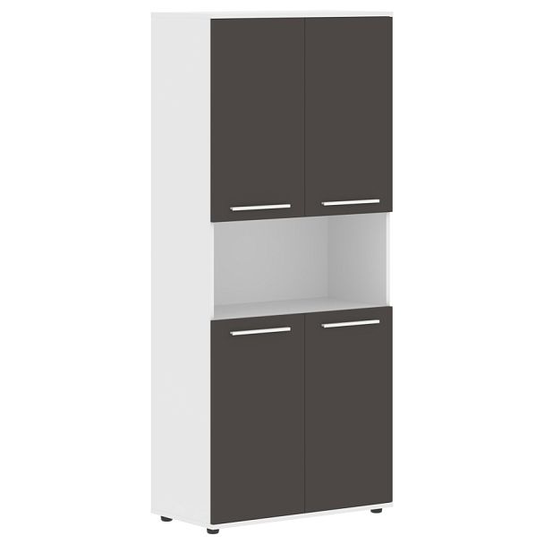 Шкаф высокий широкий EHCS 85.4 Мокко/Белый/Белый 852х430х1967 EDIS - Вид 1