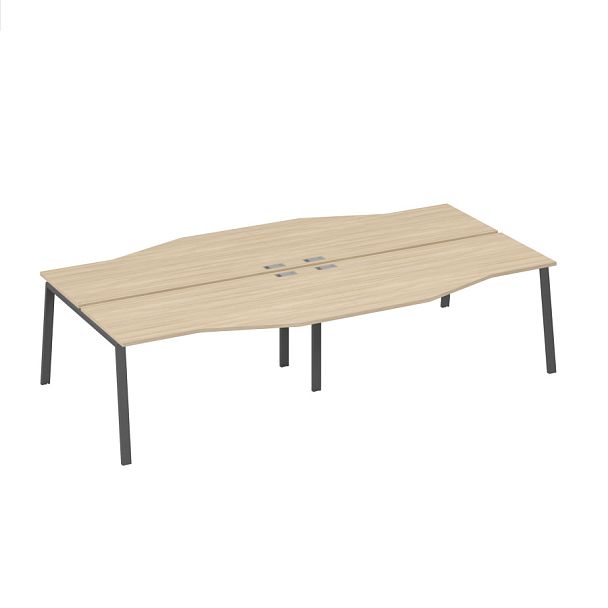 Станция на каркасе TRE со столами Техно 4х160 A4 А4 Б3 191-2 БП дуб скандинавский / металлокаркас антрацит - Вид 1