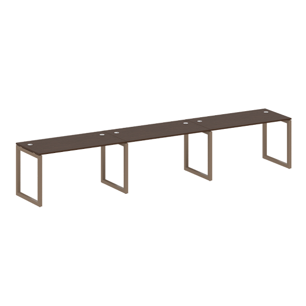 Metal System Quattro Р. ст. на 3 раб. места на О-образном м/к 50БО.СМ-3.3 Венге/Мокко металл 4200*720*750 - Вид 1