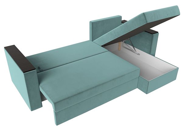 Угловой диван Атланта Лайт Б/С правый (полностью Велюр бирюзовый) - Вид 7