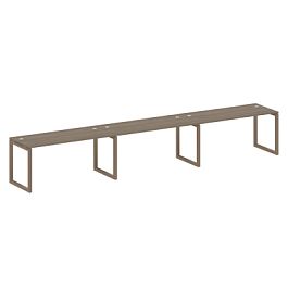 Metal System Quattro Р. ст. на 3 раб. места на О-образном м/к 50БО.СМ-3.4 Вяз/Мокко металл 4800*720*750 - Фото предпросмотра