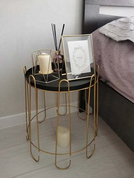 Столик журнальный Sheffilton SHT-CT6 золото/черный муар - Вид 6