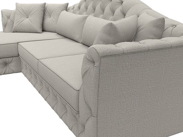 Диван угловой Артис левый угол Рогожка бежевый - Вид 4