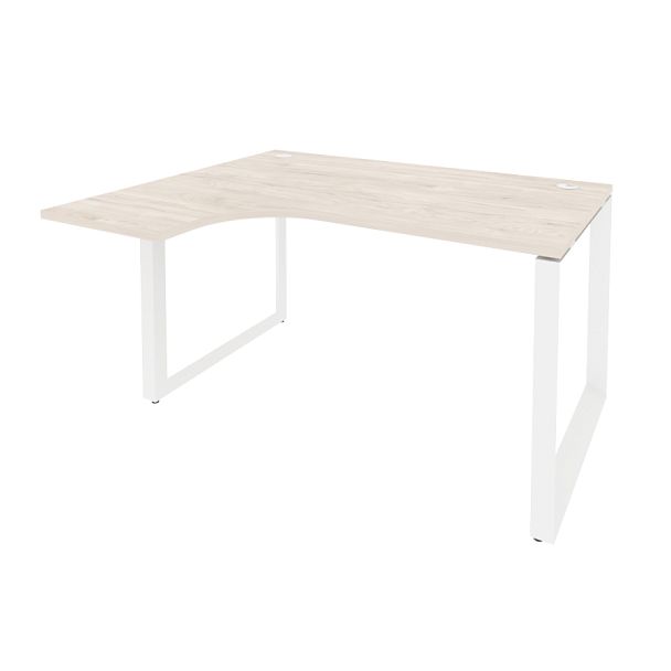 Onix Стол эргономичный левый на О-образном м/к O.MO-SA-3 (L) Денвер светлый/Белый металл 1380*1180*750 (800/460) - Вид 1