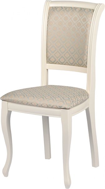 Комплект деревянных стульев с мягким сиденьем Арктос Слоновая кость/Бирюзовый жаккард, 2 шт. - Вид 1
