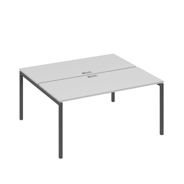 Станция офисная на каркасе DUE (2х160) A4 А4 С2 175 БП серый / металлокаркас антрацит - Вид 1