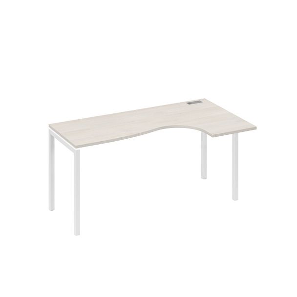 Стол эргономичный правый "Классика" на металлокаркасе DUE A4 А4 Б2 036 БП дуб / металлокаркас белый - Вид 1