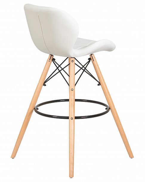 Стул барный DOBRIN BUTTERFLY BAR (ножки светлый бук, цвет белый) - Вид 4