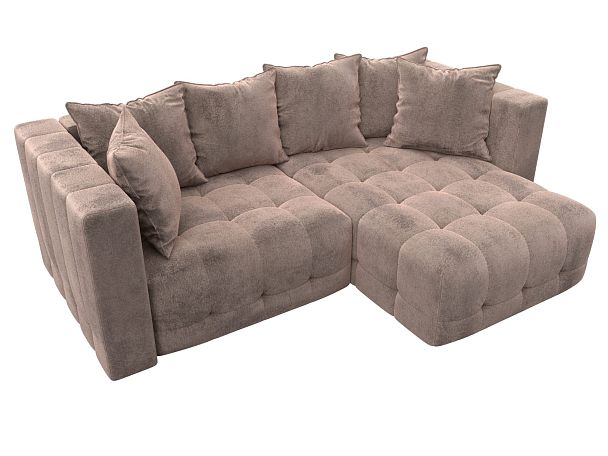 Диван угловой Лига-052 НПБ угол универсальный Велюр бежевый - Вид 6