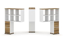 Concept Надставка высокая CN.DNV-008 Сандал Янтарный/Белый Бриллиант/Металл Черный 1099*350*1486 - Фото предпросмотра