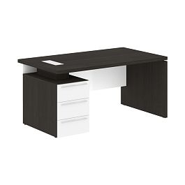 Стол письменный СП-064-25-06(L) Дуб Мореный/Белый глянец 1600х900х750 KANON - Фото предпросмотра