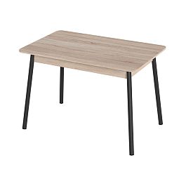 Стол Лион 1 ЛДСП (Подстолье косое черное) НЕ ВЫБИРАТЬ Сонома - Фото предпросмотра