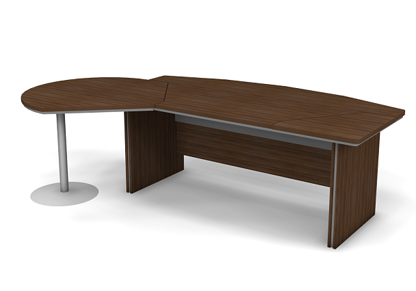 Стол руководителя с вставками и брифингом L,R 2350 Берлин Орех Вармия СРБ.В 18-150 - Вид 2