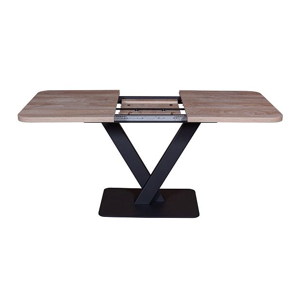 Стол Chester раздвижной  (120+40) дуб эндгрейн, опоры черные - Вид 4