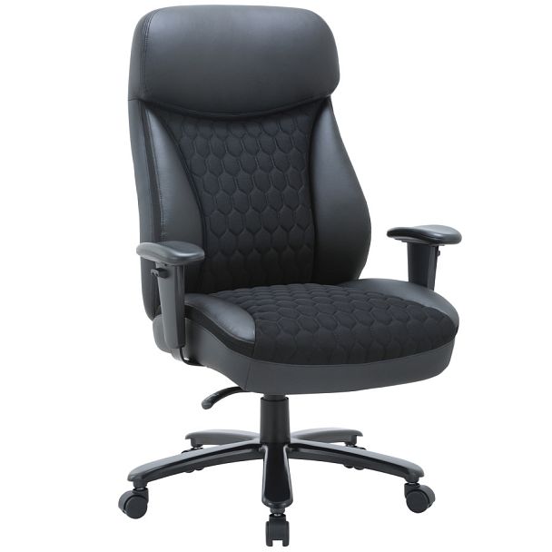 Кресло CHAIRMAN CH414, экокожа/ткань, черный - Вид 1