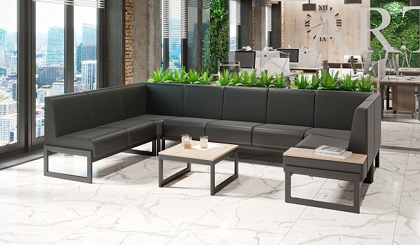 Диван трехместный "MODULE" MD.D3 Серый+черный - Вид 8