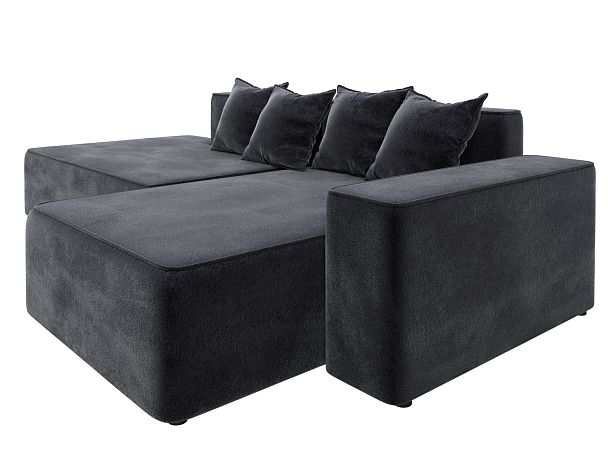 Диван угловой Лига-079 угол правый Велюр серый - Вид 3