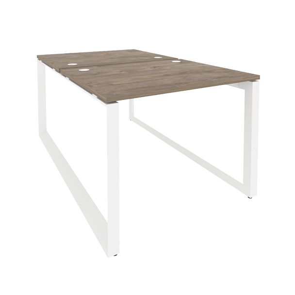 Onix Рабочая станция на О-образном м/к O.MO-D.RS-2.1.8 Тиквуд темный/Белый металл 980*1635*750 - Вид 1