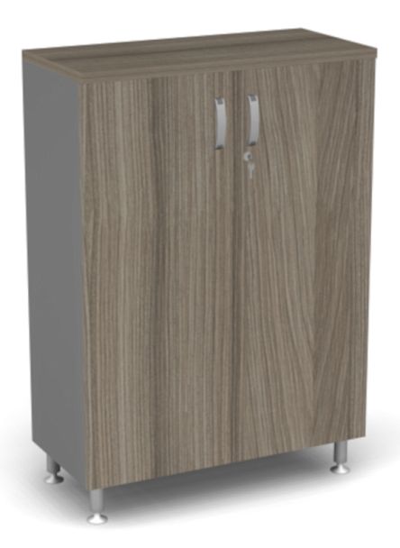 Стеллаж широкий закрытый ДВП Берлин Дрифтвуд/Серый ШЗ31-90 з/с ДВП - Вид 1