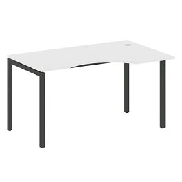 Metal System Quattro Стол криволинейный правый на П-образном м/к 40БП.СА-2 (R) Белый/Антрацит металл 1400*900*750 - Фото предпросмотра