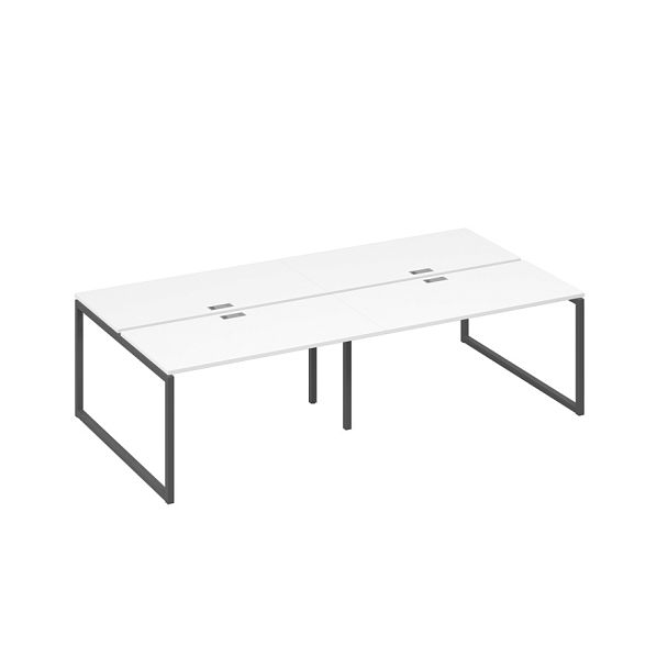 Станция (4х140) на металлокаркасе QUATTRO рабочая A4 А4 Б4 174-2 БП белый премиум / металлокаркас антрацит - Вид 1