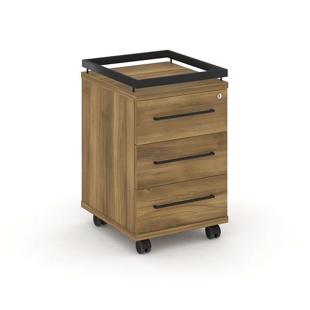 Rift Тумба мобильная усиленная + рамка RF.TM-003 Сандал Янтарный/Металл Черный 416*460*665 - Вид 1